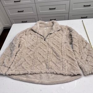 Dylan "Teddy Bear" Quarter Zip High Neck Sweatshirt Size M